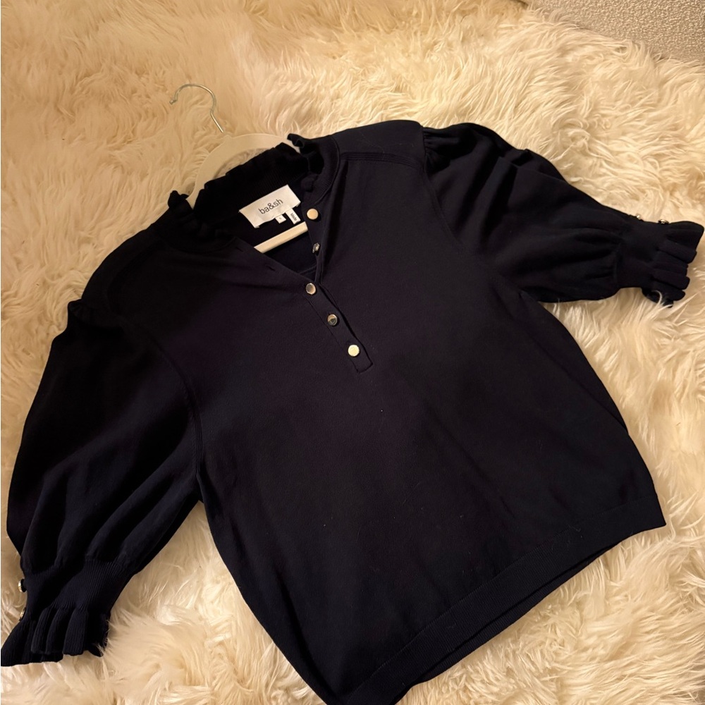 ba&sh BRAND NEW Navy V-Neck Sweater